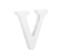 Lettre Décorative V en Bois Blanc 8cm, Style Simple pour Décoration Murale | Ornement DIY pour Maison et Fête, Usage Éducatif, Finition Rustique et Élégant