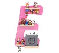 Lettre d'étagère enfant E / Accrochage pour Tonie Box and Tonie Figures / Espace Saving Shelf / H. 47 x W. 32 x D. 19 / Wall Shelf Music Box and Figures Storage Magnetic Inserts / Storage Shelf Wood