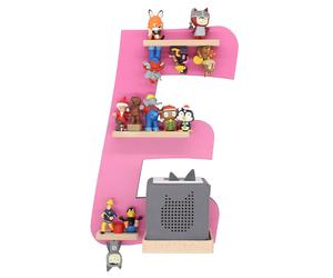 Lettre d'étagère enfant E / Accrochage pour Tonie Box and Tonie Figures / Espace Saving Shelf / H. 47 x W. 32 x D. 19 / Wall Shelf Music Box and Figures Storage Magnetic Inserts / Storage Shelf Wood