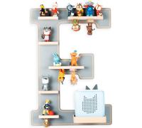 Lettre d'étagère enfant E / Accrochage pour Tonie Box and Tonie Figures / Espace Saving Shelf / H. 54 x W. 38 x D. 19 / Wall Shelf Music Box and Figures Storage Magnetic Inserts / Storage Shelf Wood