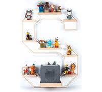 Lettre d'étagère pour enfants S / Suspension pour Tonie Box et Tony Figures / Étagère d'économie d'espace / H. 54 x W. 40 x D. 19 cm / Étagère murale Music Box Figures Inserts magnétiques de stockage 