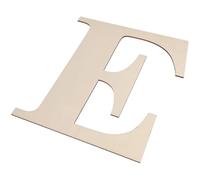 Lettre E en Bois Brut, Panneau Mural Kaki 29,5x26,5x0,3cm | Surface Lisse et Naturelle, Légère à Suspendre, pour Portes, Photobooths, Couronnes ou Boîtes Présents