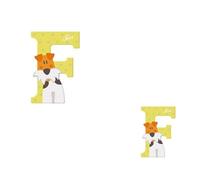 Lettre en bois Animaux F comme 'Fox terrier' 8 cm Sevi 1831 - Jouets