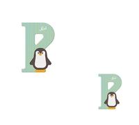 Lettre en bois Animaux P comme 'Pingouin' 8 cm Sevi 1831 - Jouets en