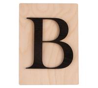 Lettre En Bois B, Fsc Mixed Credit, Noir, 10,5x14,8cm