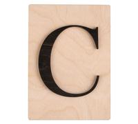Lettre En Bois C, Fsc Mixed Credit, Noir, 10,5x14,8cm