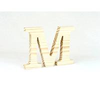 Lettre en bois de pin 10 cm M
