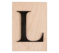 Lettre En Bois L, Fsc Mixed Credit, Noir, 10,5x14,8cm