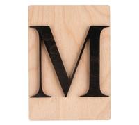 Lettre En Bois M, Fsc Mixed Credit, Noir, 10,5x14,8cm