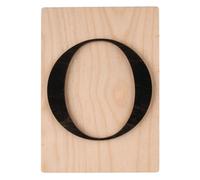 Lettre En Bois O, Fsc Mixed Credit, Noir, 10,5x14,8cm