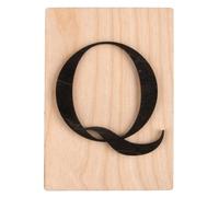 Lettre En Bois Q, Fsc Mixed Credit, Noir, 10,5x14,8cm