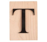 Lettre En Bois T, Fsc Mixed Credit, Noir, 10,5x14,8cm