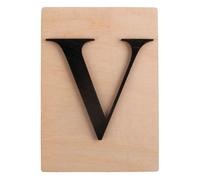 Lettre En Bois V, Fsc Mixed Credit, Noir, 10,5x14,8cm