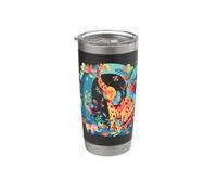 Lettre fantaisie Q animaux de la jungle Gobelet isotherme en acier inoxydable double paroi