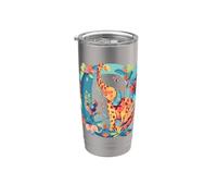 Lettre fantaisie Q animaux de la jungle Gobelet isotherme en acier inoxydable double paroi