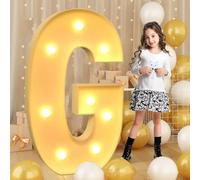 Lettre G Géante à DEL de 70 cm - Panneau Lumineux en Mosaïque pour Chapiteau, Lampes pour Saint-Valentin, Anniversaire, Noël, Nouvel An