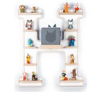 Lettre H d'étagère pour enfants / Suspension pour Tonie Box and Tonie Figures / Étagère d'économie d'espace / H. 54 x W. 46 x D. 19 cm / Tablette murale Tablette Musique Figurines Inserts magnétiques