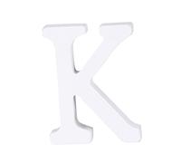 Lettre K Décorative en Bois Blanc 8cm, Autonome pour Table | Pièce Unique, Usage Mariage et Séance Photo, pour Surfaces Planes et Étagères