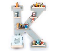 Lettre K d'étagère pour enfants / Accrochage pour Tonie Box and Tonie Figures / Espace Saving Shelf / H. 54 x W. 45 x D. 19 / Wall Shelf Music Box Figures Storage with Magnetic Inserts / Storage Shelf