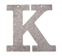 Lettre K en métal galvanisé Hauteur 12 cm Alphabet - Initiales