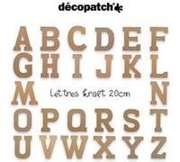 Lettre kraft 20 cm à décorer - D - Décopatch G