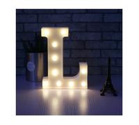 Lettre Lumineuse LED L, Lampe Décorative Murale ou à Poser, Blanc Chaud, Plastique, Alphabet