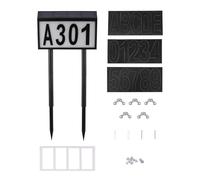 Lettre Lumineuse LED Panneau D'adresse Solaire 2w 10 LED Noir | Panneau D'adresse Extérieur, Plaque D'indication D'adresse, 1200mah, ABS Pc, Montage Facile