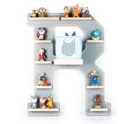 Lettre pour enfants R / Accrochage pour Tonie Box and Tonie Figures / Space Saving Shelf / H. 54 x W. 44 x D. 19 / Wall Shelf Music Box and Figures Storage Magnetic Inserts / Storage Shelf Wood