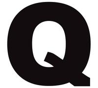 Lettre Q Noir Sur Fond Blanc (5x5cm) - Sticker/Autocollant