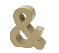 Lettre Signe Alphabet en Papier mâché 17,5 x 5,5 cm, Caractère 3D en Carton à décorer (&)