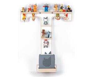 Lettre T d'étagère pour enfants / Accrochage pour Tonie Box and Tonie Figures / Espace Saving Shelf / H. 54 x W. 45 x T. 19 / Wall Shelf Music Box and Figures Storage Magnetic Inserts / Storage Shelf 