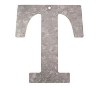 Lettre T en métal galvanisé Hauteur 12 cm Alphabet - Initiales