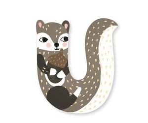 Lettre 'U' décorative en bois Animaux 7 cm Vilac® par Michelle C