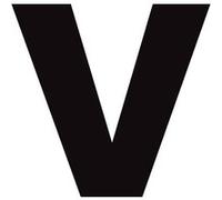 Lettre V noir sur fond blanc (20x21cm) - Sticker/autocollant G