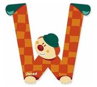 Lettre Décorative Clown En Bois : W