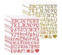 Lettres Autocollantes avec Chiffres, 12 Feuilles 2,5 cm Stickers Lettres Brillants Or & Rose, Lettre Autocollants pour Scrapbooking, Décoration Cadeaux, Lettrage DIY