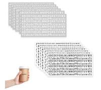 Lettres autocollantes blanches et noires - 2496 stickers de 13 mm, lot de 12 pages - Parfait pour bricolage, décorations de cartes et albums, projets créatifs DIY - Autocollants durables et résis