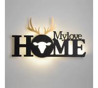 Lettres créatives, éclairage d'ambiance, lumière chaude, lampe familiale, lampe d'intérieur, lampe d'amour | Décoration murale, veilleuse LED noire à fixation murale pour mariage, anniversaire, chamb