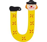 Lettres en bois pour chambre d'enfant - Grande décoration pour la porte - Motif clowns amusants de A à Z - Hauteur : environ 9 cm - Lettre en bois 7361 (U)