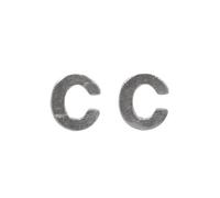 Lettres En Cire - C - , Argent, 9mm, 2 Pièces