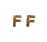 Lettres En Cire - F - , Or, 9mm, 2 Pièces