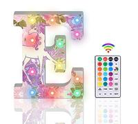 Lettres lumineuses à LED à paillettes - 18 couleurs changeantes - Avec télécommande - Pour filles - Cadeau d'anniversaire, de bar, de mariage, de Noël, de Saint-Valentin, de table murale - E