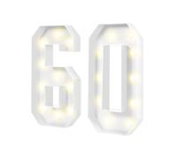 Lettres lumineuses - Grandes lumières blanches chaudes pour décoration de fête d'anniversaire (60)