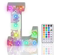 Lettres lumineuses LED à paillettes avec 18 couleurs changeantes,Veilleuse avec télécommande pour filles,Cadeau d'anniversaire, bar, fête de mariage, Noël, décoration murale de table,L