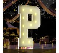 Lettres lumineuses pour chapiteau de 1,2 m de haut, grand panneau LED pour fête prénatale, décoration de bébé, décorations d'anniversaire, remise de diplôme, bal de fin d'année, lettre P