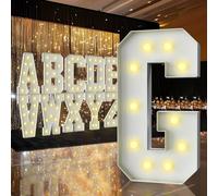 Lettres lumineuses pour chapiteau de 91 cm de haut, grand panneau LED pour fête prénatale, fête, décorations d'anniversaire, remise de diplôme, bal de fin d'année, lettre G