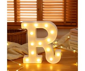 Lettres lumineuses R pour chapiteau - Lettres lumineuses LED pour atmosphère chaleureuse - Veilleuse LED à faire soi-même pour Thanksgiving, chambre d'enfant, bar, cadeau romantique (5.71"*1.18"*6.42)