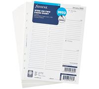Letts of London 23-68521 Filofax Agenda semainier 2023 en anglais Blanc Format A5