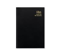 Letts of London Agenda scolaire semainier 2024/2025 format A5 sur 18 mois - Noir
