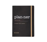 Letts of London Eco Writers Agenda semainier 2026 avec mots Format A5 Noir 26-082284